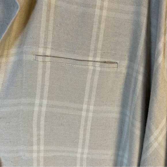 Vince Top Womens XL Tunic Blouse Classic Minimalist Basic Shadow Plaid Popover - Picture 9 of 11